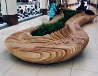 деревянная параметрическая скамейка 